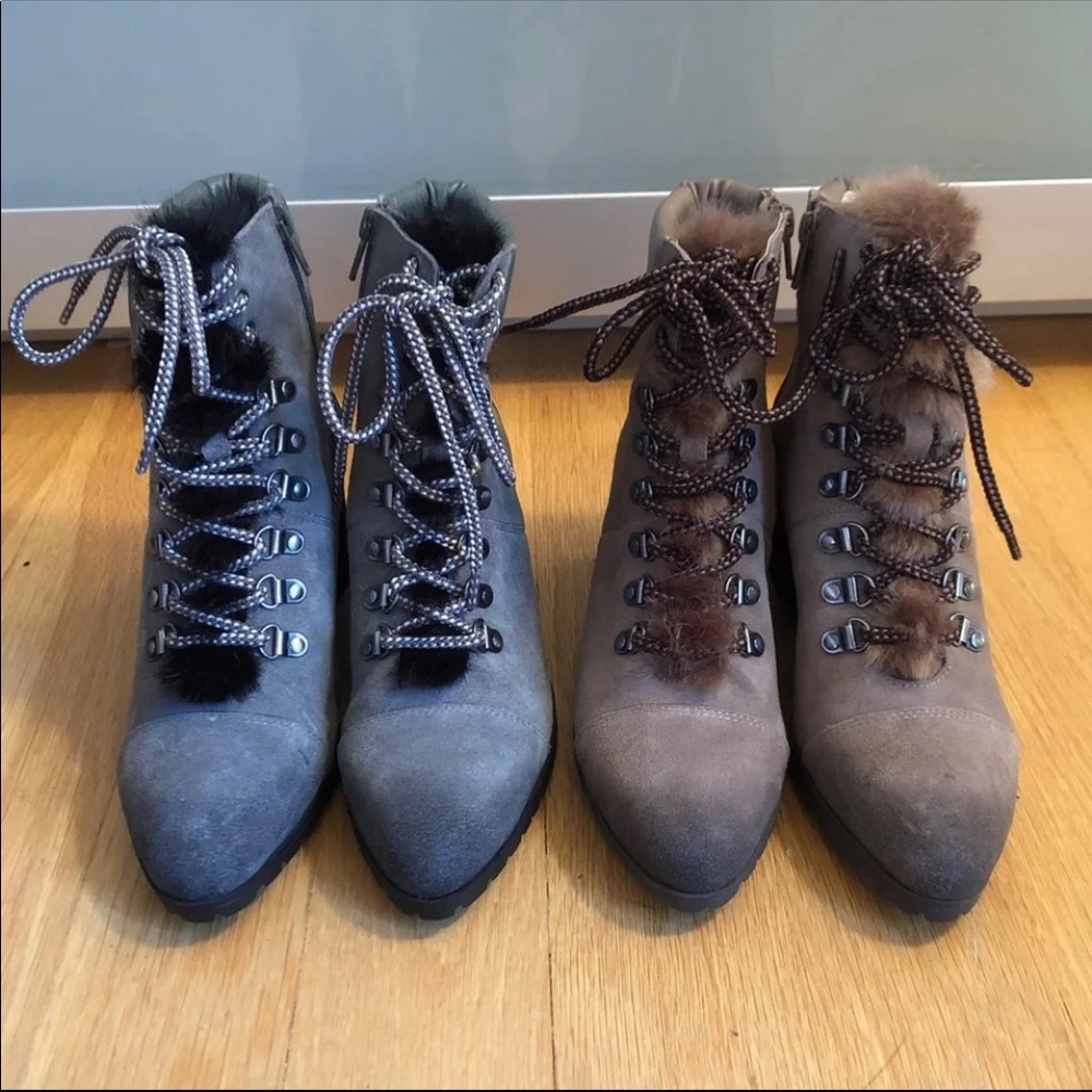 NWOT suede lace up booties - Taupe - Picture 8 of 8